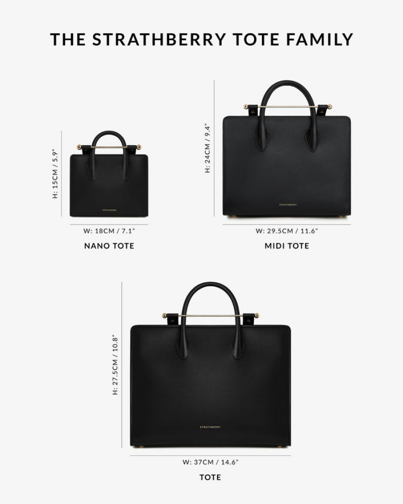 Black Strathberry The Nano Tote Crossbody Bag | UK VGEQ-94310