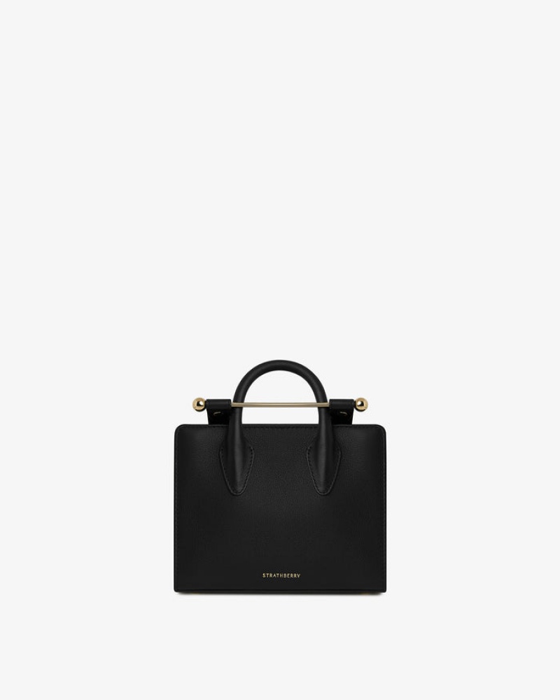 Black Strathberry The Nano Tote Crossbody Bag | UK VGEQ-94310