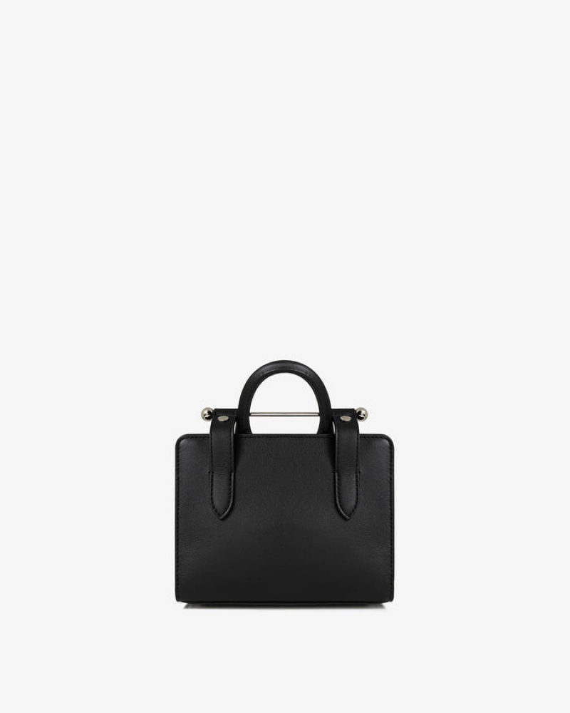 Black Strathberry The Nano Tote With Hardware Mini Bag | UK NEUI-95210