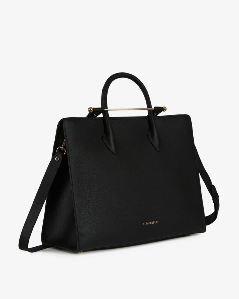 Black Strathberry The Tote Shoulder Bag | UK SOUF-85291