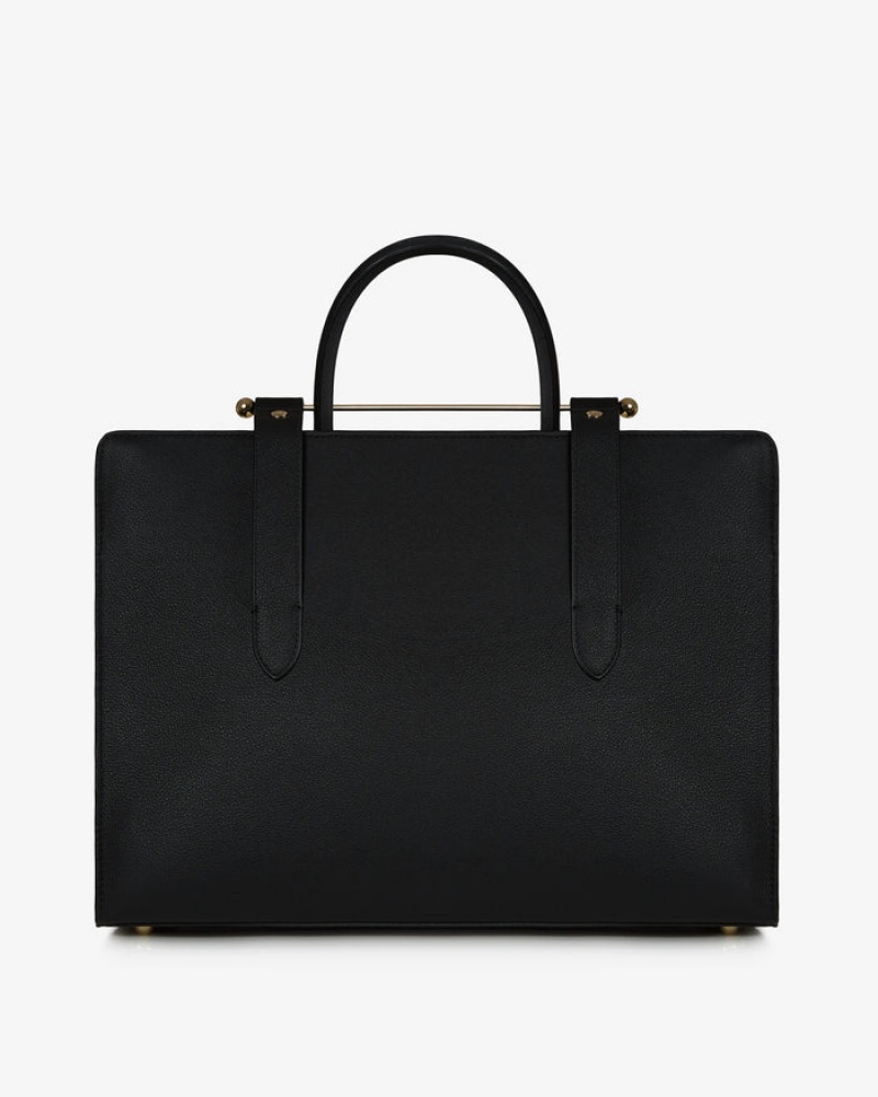 Black Strathberry The Tote Top Handle Bag | UK FDQV-12470