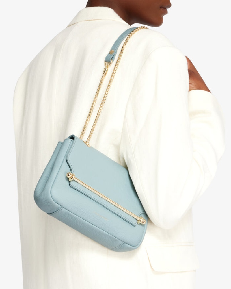 Blue Strathberry East/West Mini Soft Crossbody Bag | UK VUQB-16093