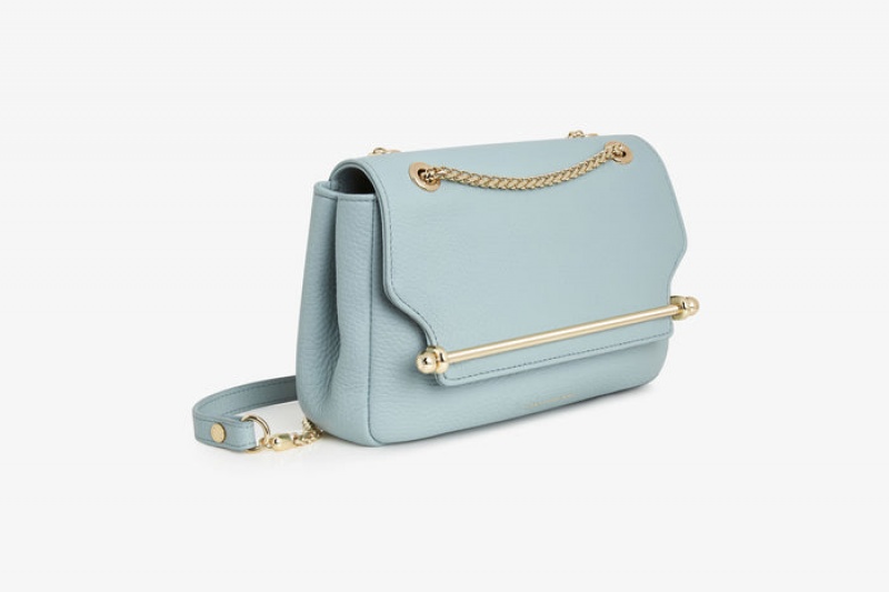 Blue Strathberry East/West Mini Soft Crossbody Bag | UK VUQB-16093