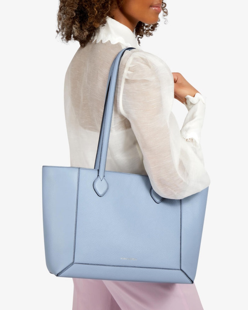 Blue Strathberry Mosaic Shopper With Edge/Stitch Shoulder Bag | UK QJVB-68397