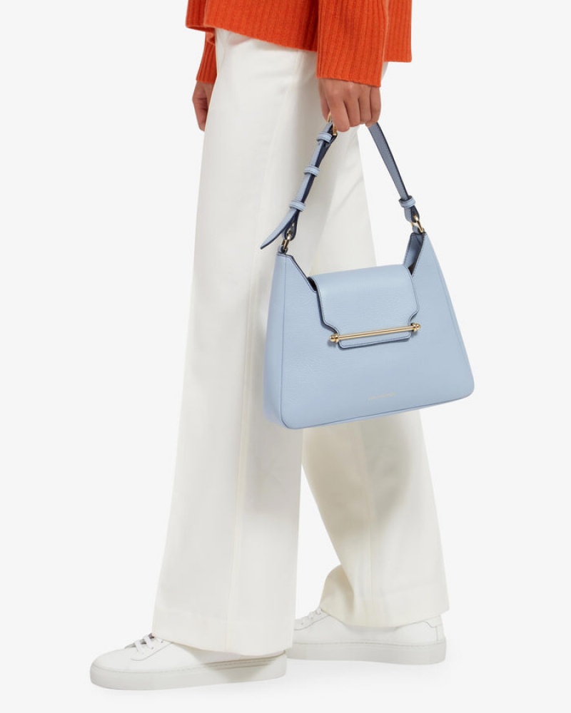 Blue Strathberry Multrees Hobo With Edge/Stitch Shoulder Bag | UK PRYN-29701