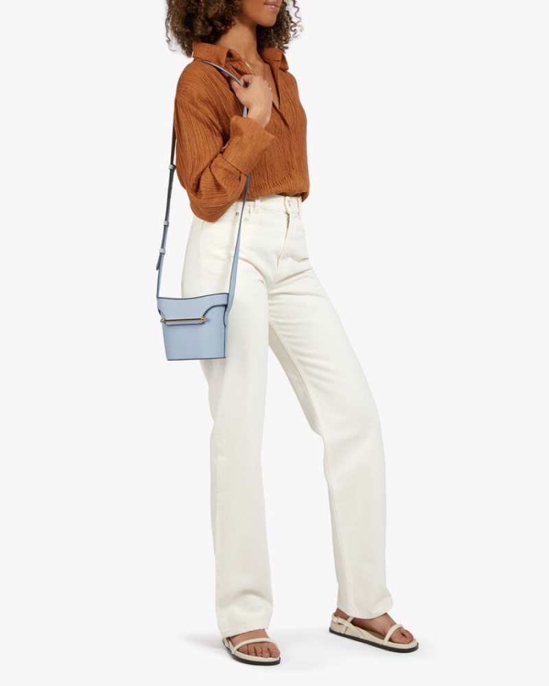 Blue Strathberry Safari With Edge/Stitch Shoulder Bag | UK HLIF-79621