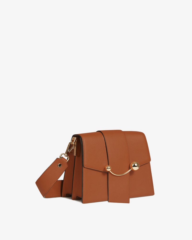 Brown Strathberry Box Crescent Crossbody Bag | UK ZEKN-65082