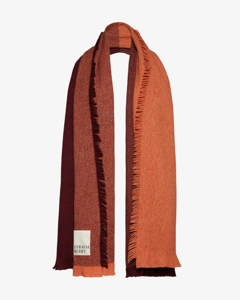 Brown Strathberry Cashmere Wool Colourblock Scarf | UK PFMU-96137