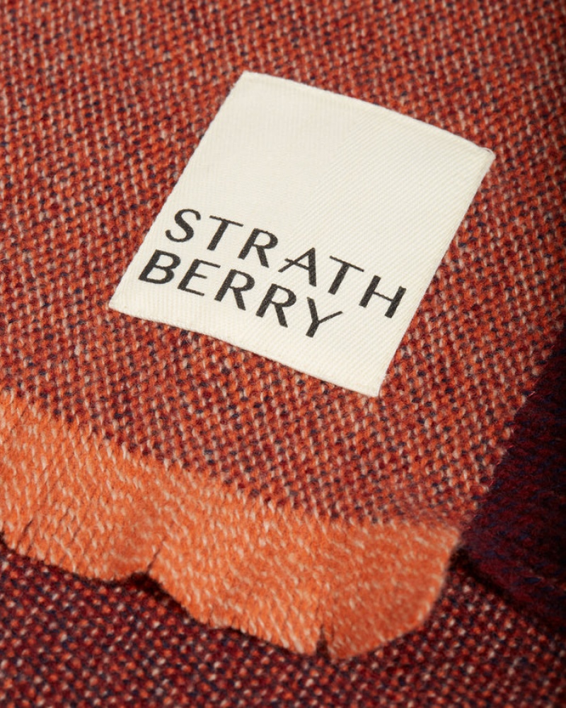 Brown Strathberry Cashmere Wool Colourblock Scarf | UK PFMU-96137