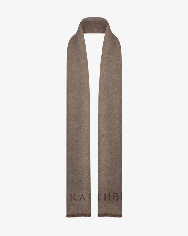 Brown Strathberry Cashmere Wool Logo Scarf | UK VKGR-79650