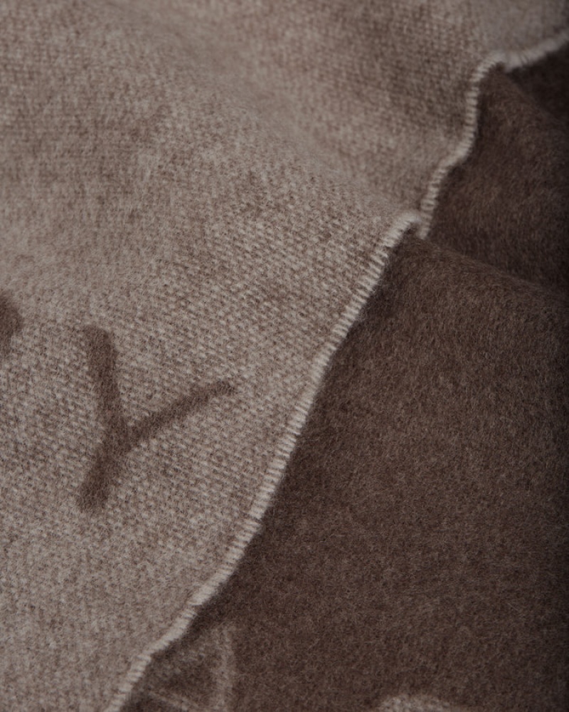 Brown Strathberry Cashmere Wool Logo Scarf | UK VKGR-79650