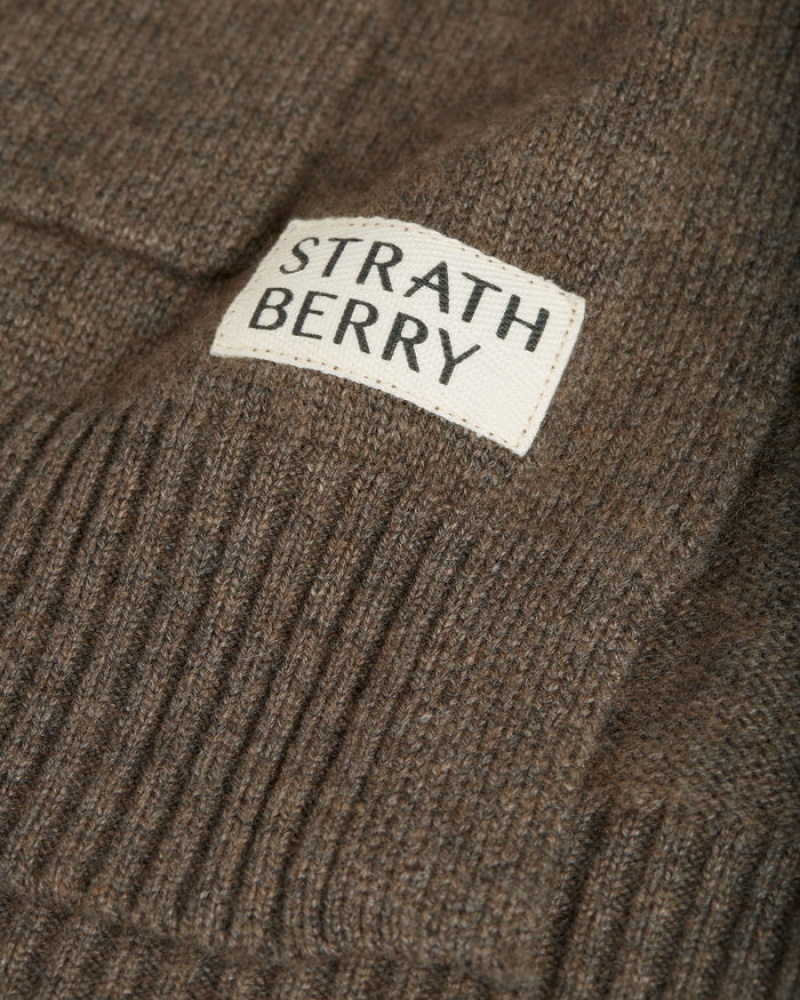 Brown Strathberry Cashmere Wool Rollneck Pullover | UK NCWI-60278