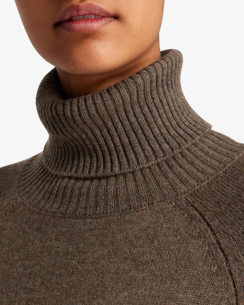 Brown Strathberry Cashmere Wool Rollneck Pullover | UK NCWI-60278