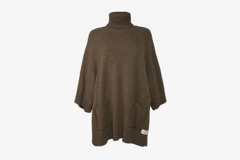 Brown Strathberry Cashmere Wool Rollneck Pullover | UK NCWI-60278