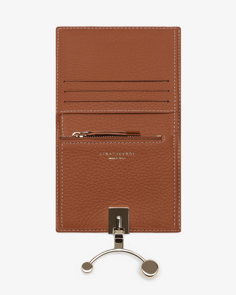 Brown Strathberry Crescent With Stitch Wallet | UK ITNL-48062