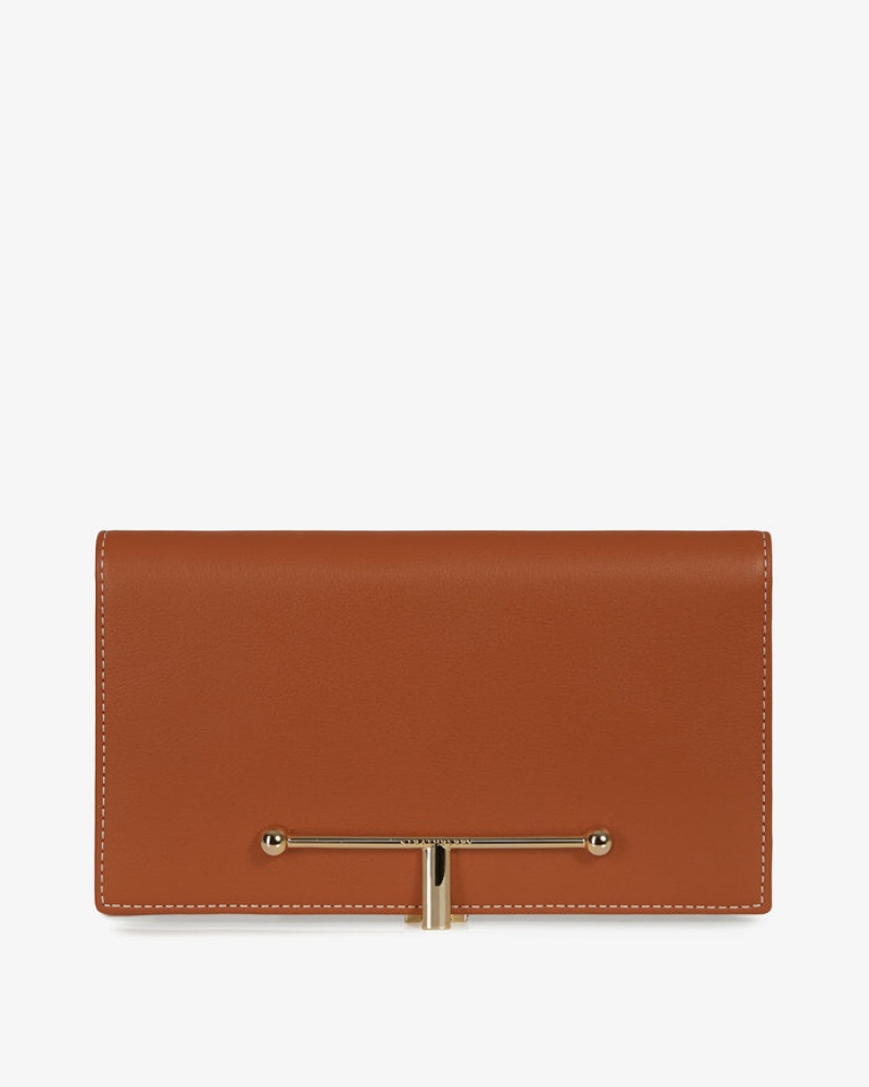 Brown Strathberry Large Melville Street With Stitch Wallet | UK YQAL-13975