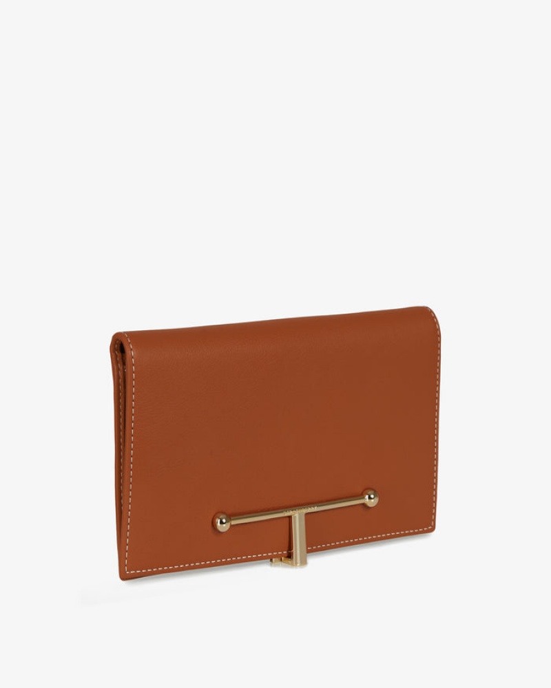 Brown Strathberry Large Melville Street With Stitch Wallet | UK YQAL-13975