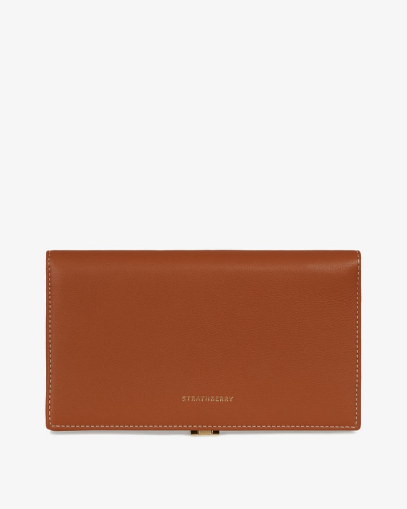 Brown Strathberry Large Melville Street With Stitch Wallet | UK YQAL-13975