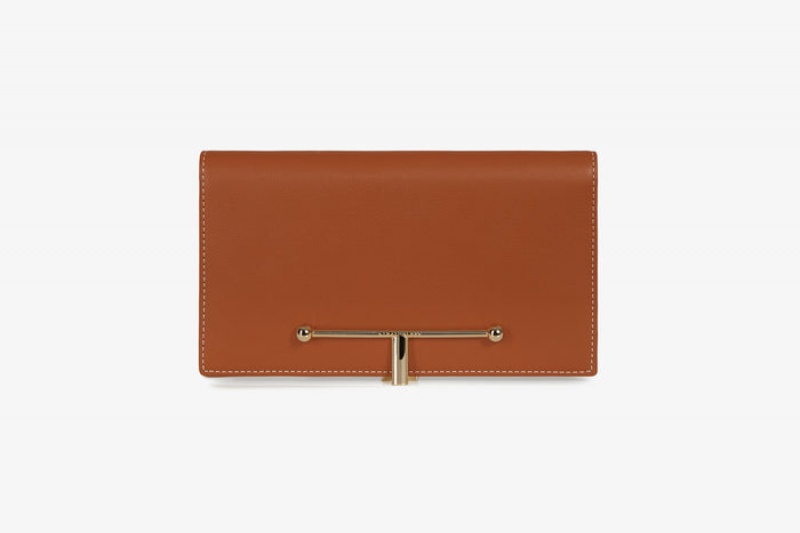 Brown Strathberry Large Melville Street With Stitch Wallet | UK YQAL-13975