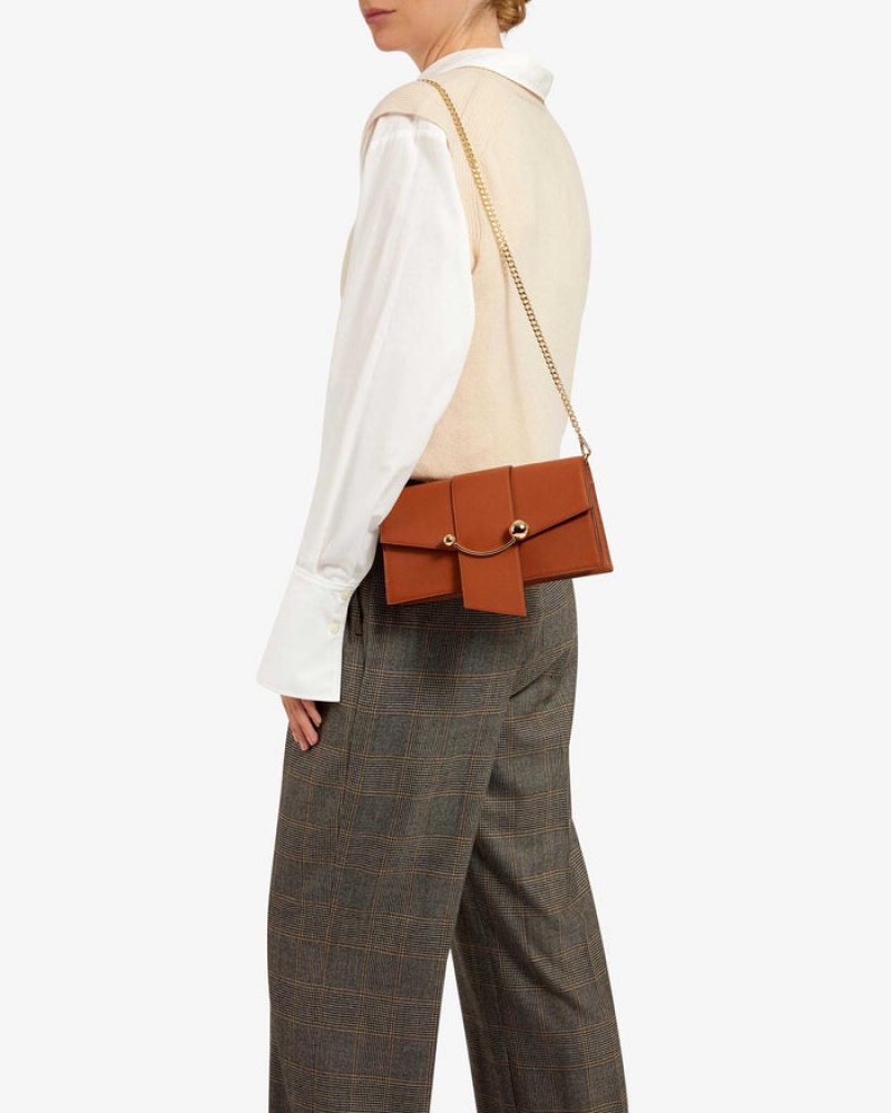 Brown Strathberry Mini Crescent Shoulder Bag | UK PGFH-97561