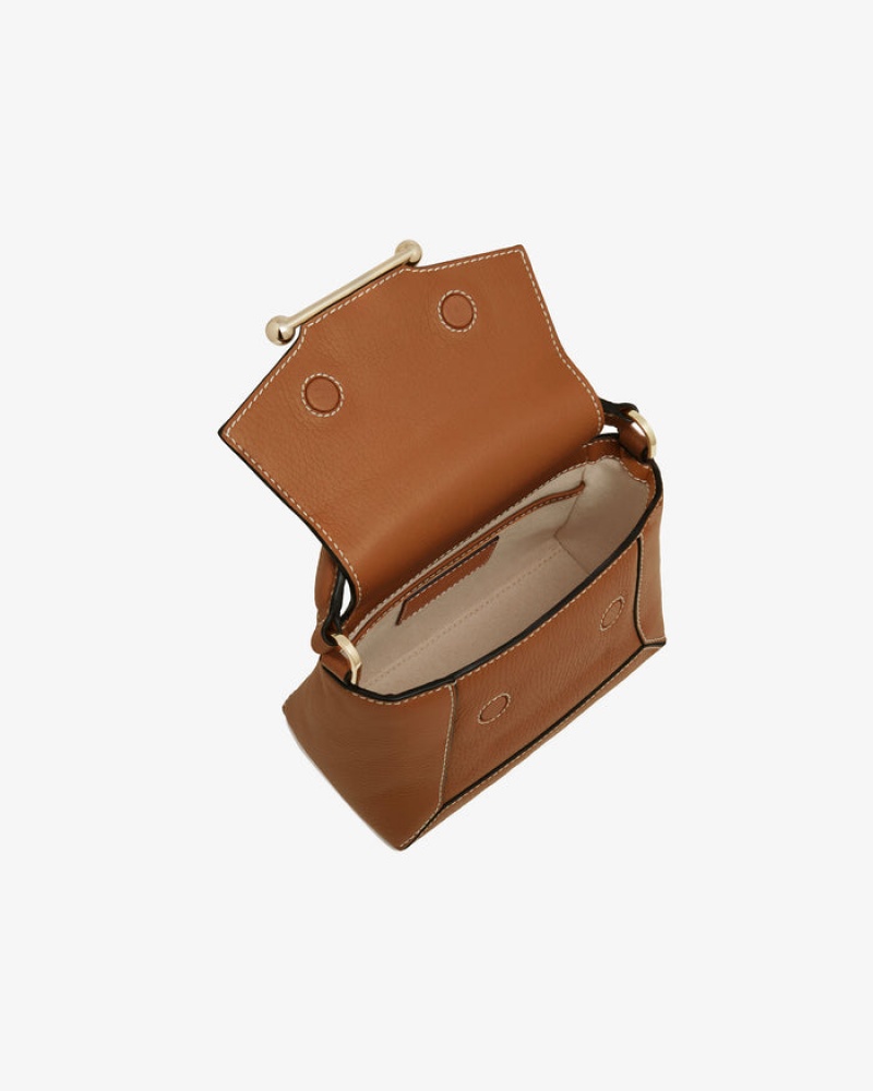 Brown Strathberry Mosaic Nano With Stitch Crossbody Bag | UK UQHS-87952