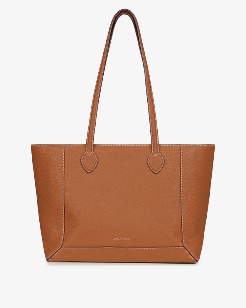 Brown Strathberry Mosaic Shopper With Stitch Shoulder Bag | UK LAUR-50983