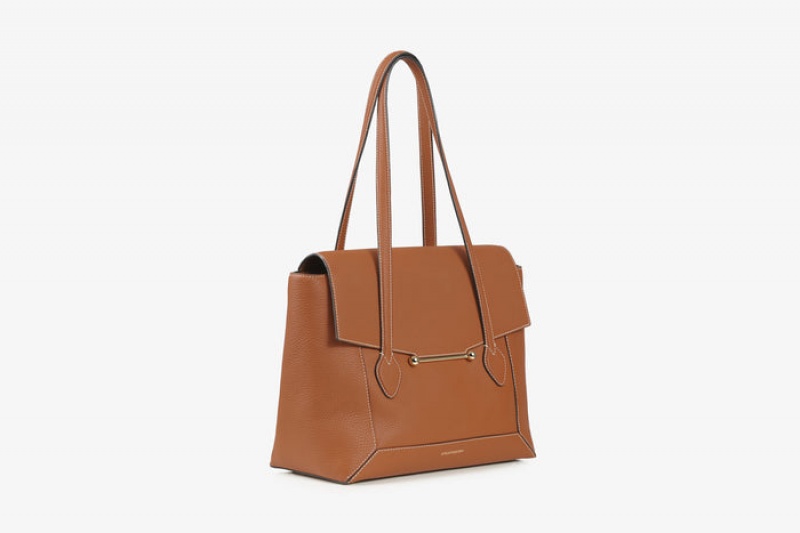 Brown Strathberry Mosaic Tote With Stitch Shoulder Bag | UK HGCA-83014