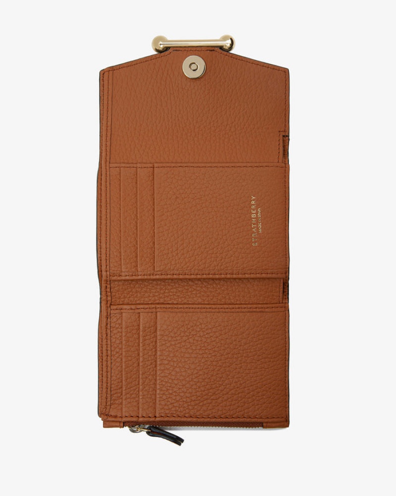 Brown Strathberry Mosaic Trifold Wallet | UK SBWY-03854