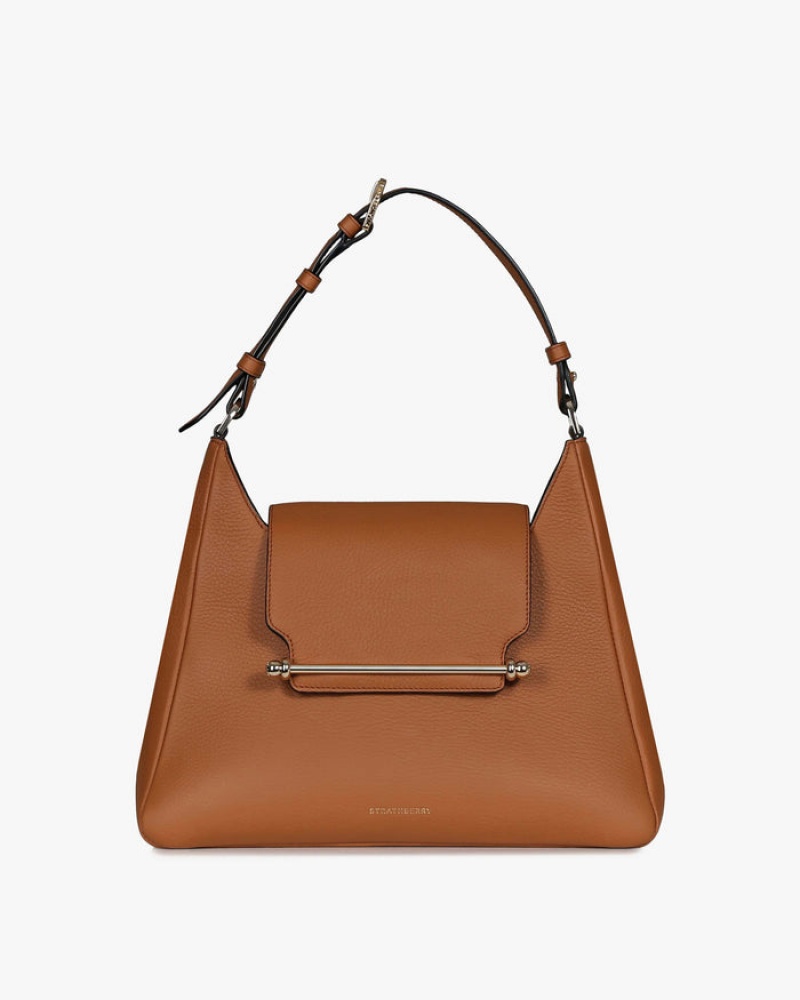 Brown Strathberry Multrees Midi Hobo Crossbody Bag | UK IOKH-60973