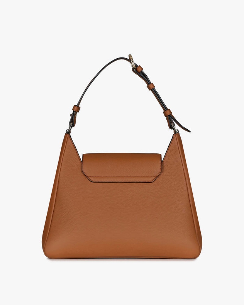 Brown Strathberry Multrees Midi Hobo Crossbody Bag | UK IOKH-60973