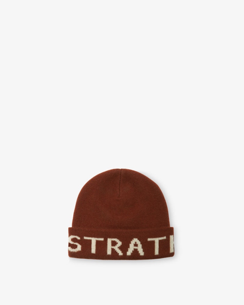 Brown Strathberry Pure Cashmere Logo Beanie | UK SJAE-59684