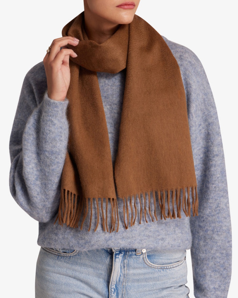 Brown Strathberry Pure Cashmere Scarf | UK EJHL-12536