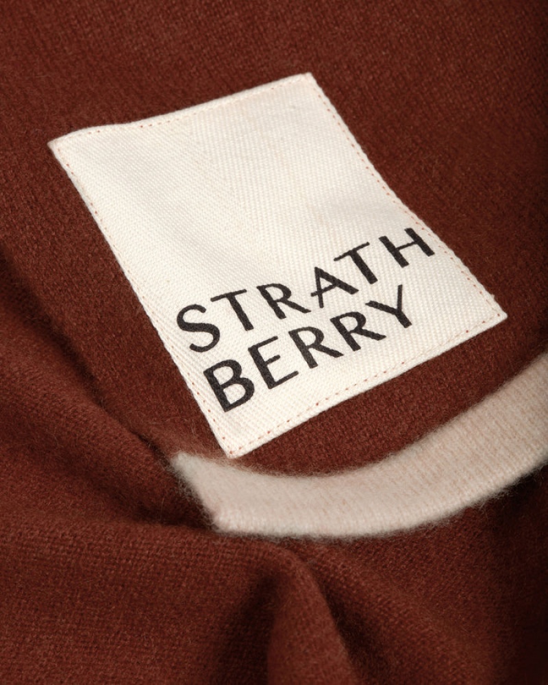 Brown Strathberry Pure Cashmere Travel Wrap Scarf | UK MXGK-70681