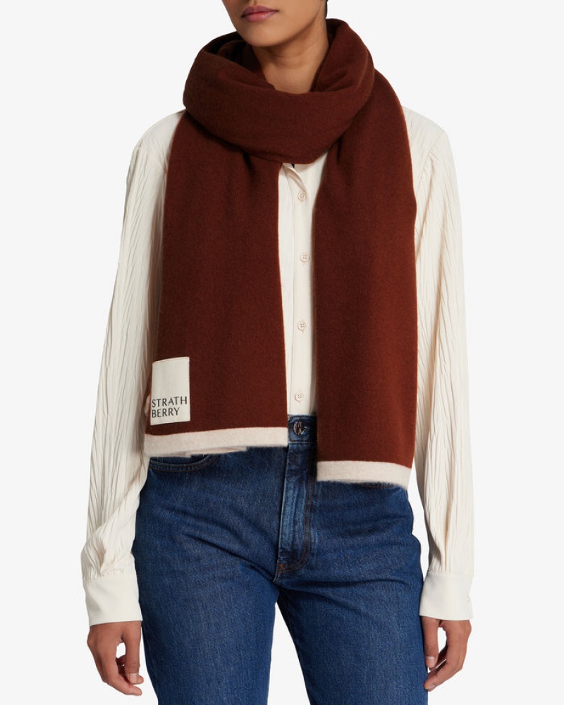 Brown Strathberry Pure Cashmere Travel Wrap Scarf | UK MXGK-70681