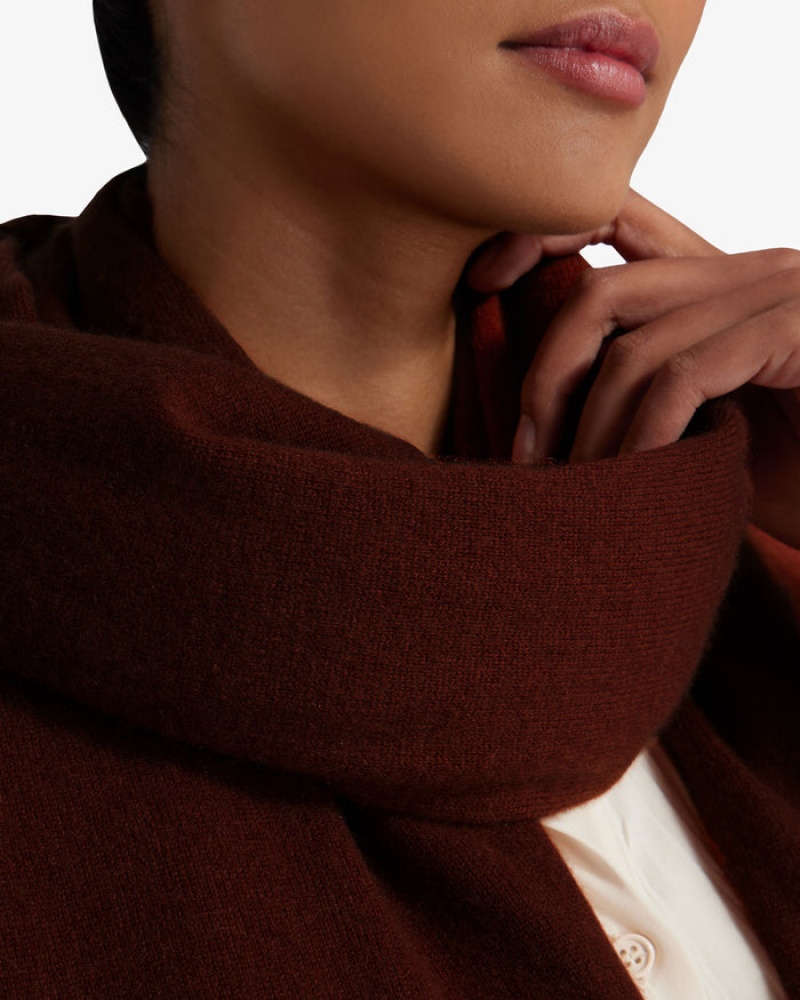 Brown Strathberry Pure Cashmere Travel Wrap Scarf | UK MXGK-70681