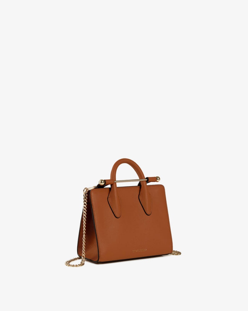 Brown Strathberry The Nano Tote Crossbody Bag | UK DKUX-04258