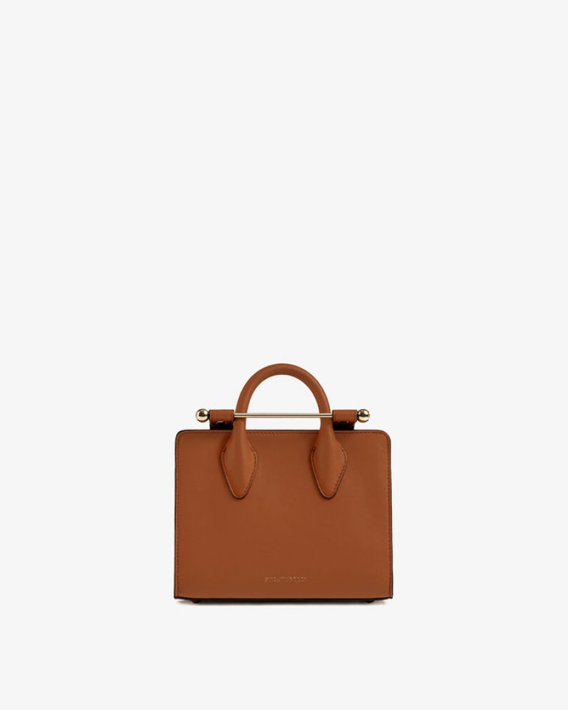 Brown Strathberry The Nano Tote Crossbody Bag | UK DKUX-04258