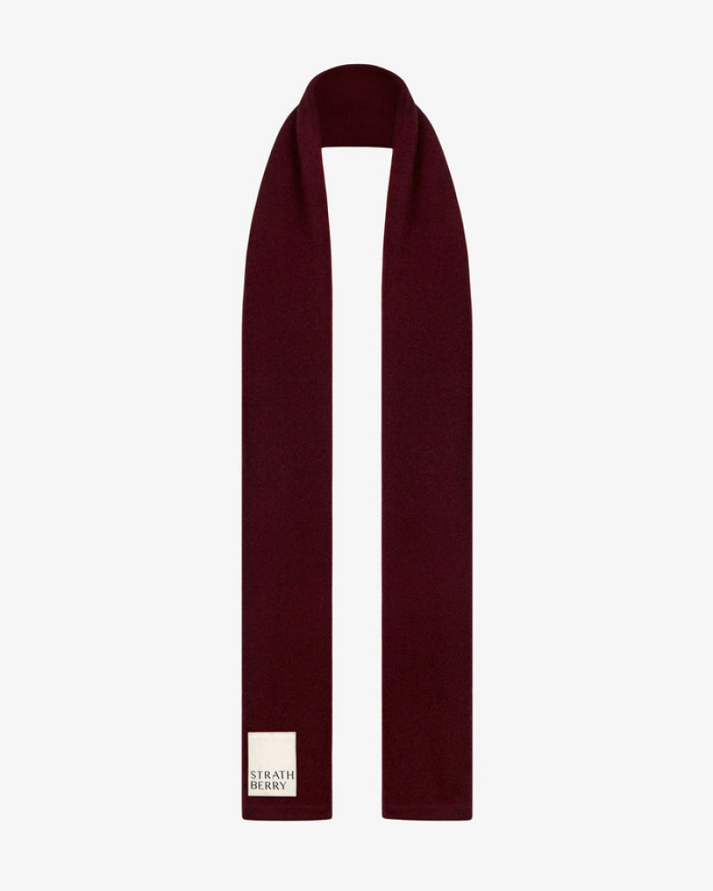 Burgundy Strathberry Cashmere Travel Wrap Scarf | UK LKJH-68231