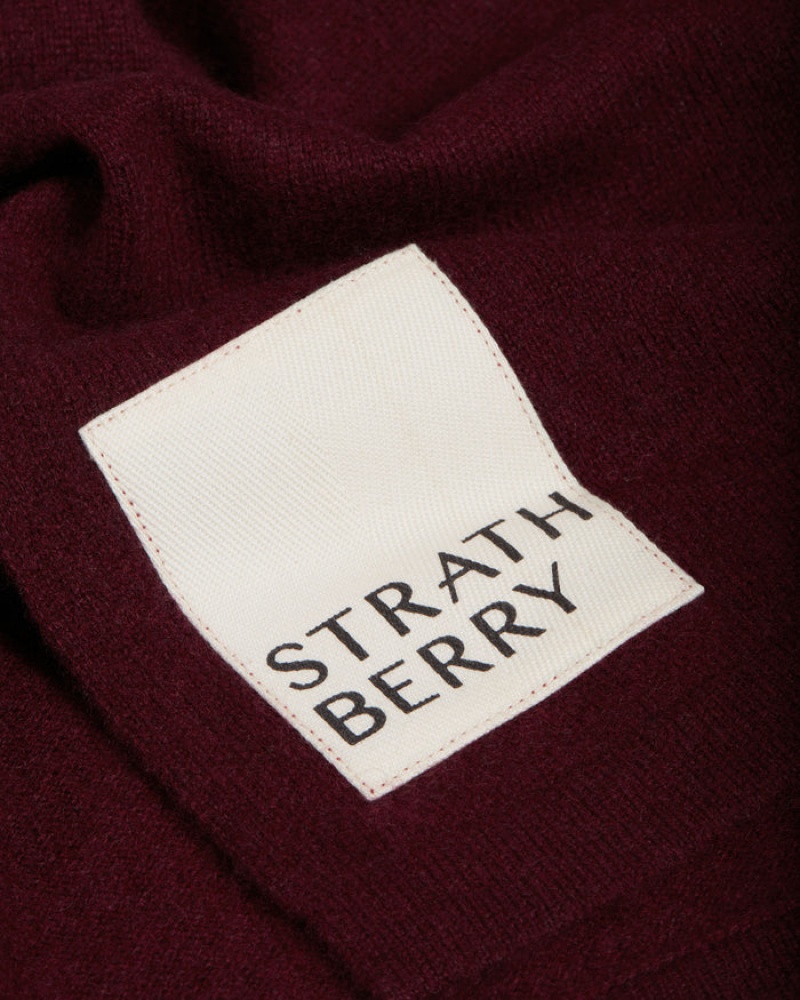 Burgundy Strathberry Cashmere Travel Wrap Scarf | UK LKJH-68231