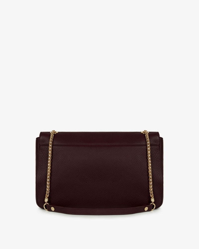 Burgundy Strathberry East/West Soft Shoulder Bag | UK NLFP-24709