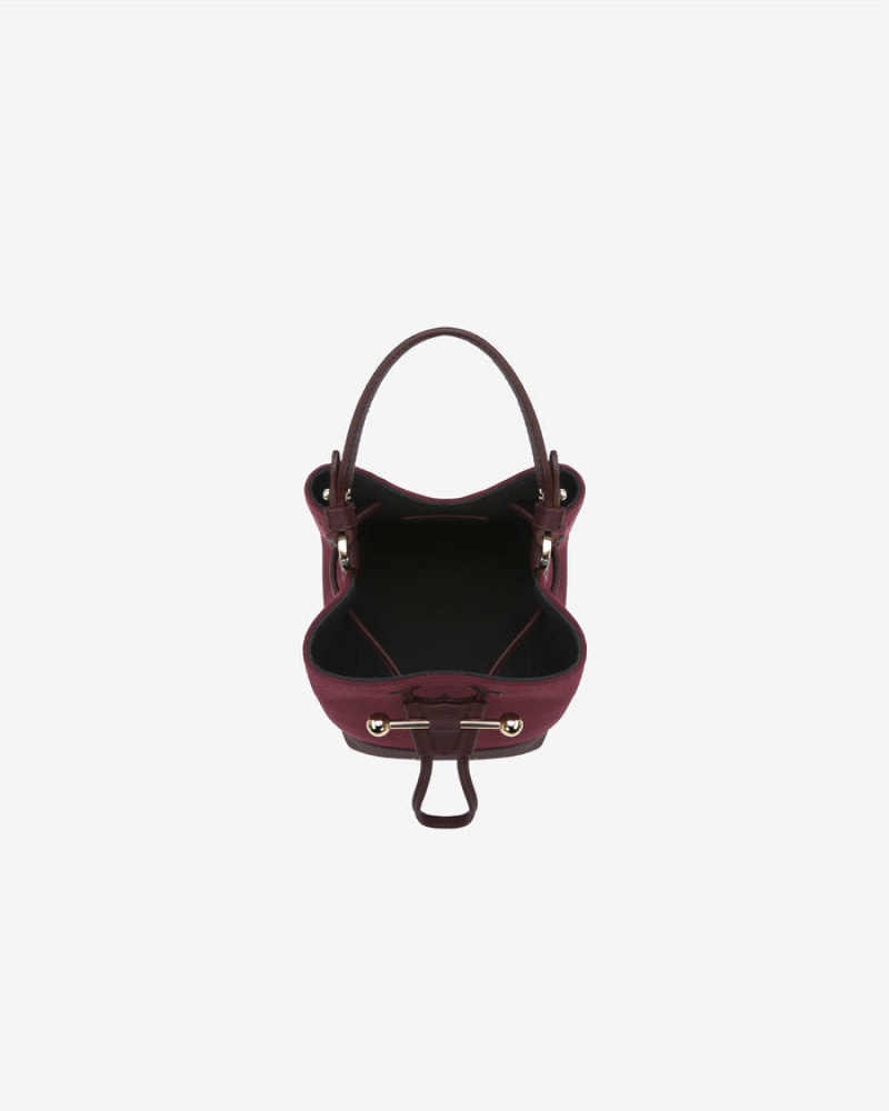 Burgundy Strathberry Lana Osette Cashmere Wool Top Handle Bag | UK GIVA-94281