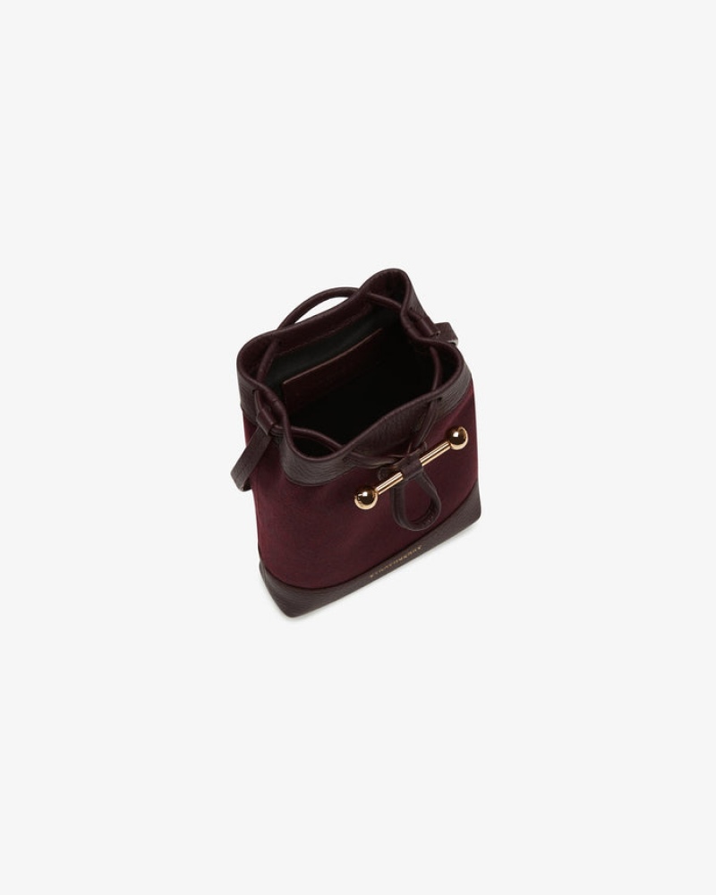 Burgundy Strathberry Lana Osette Pouch Cashmere Wool Mini Bag | UK CDYW-62537