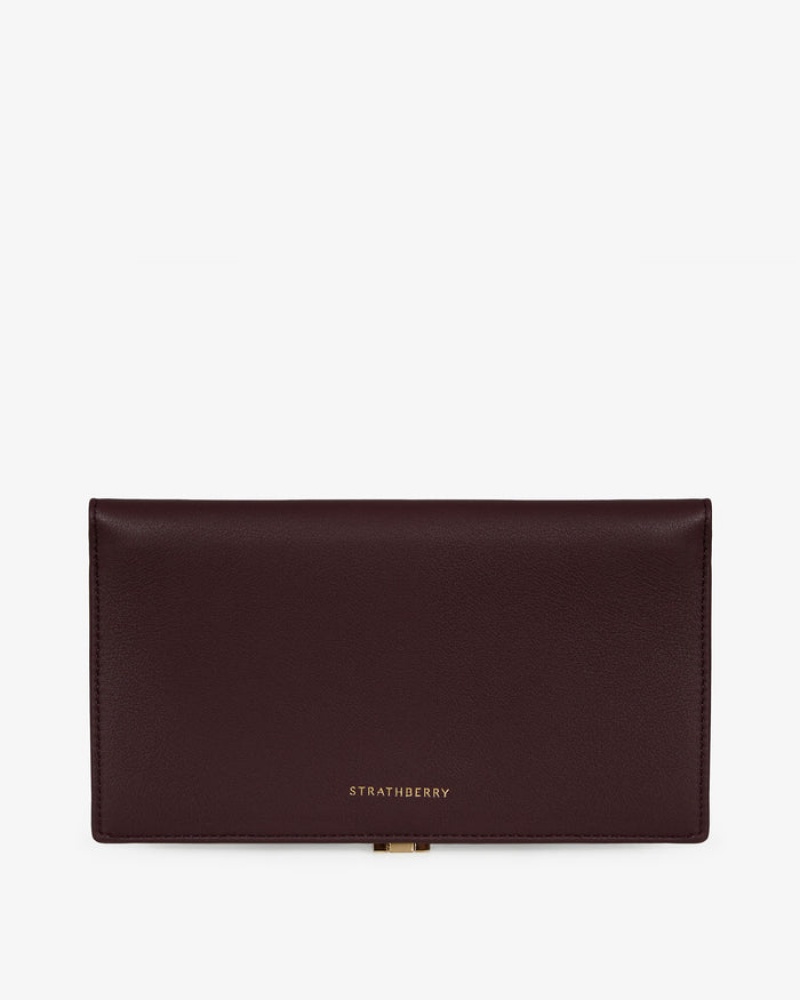 Burgundy Strathberry Large Melville Street Wallet | UK GFIW-92583