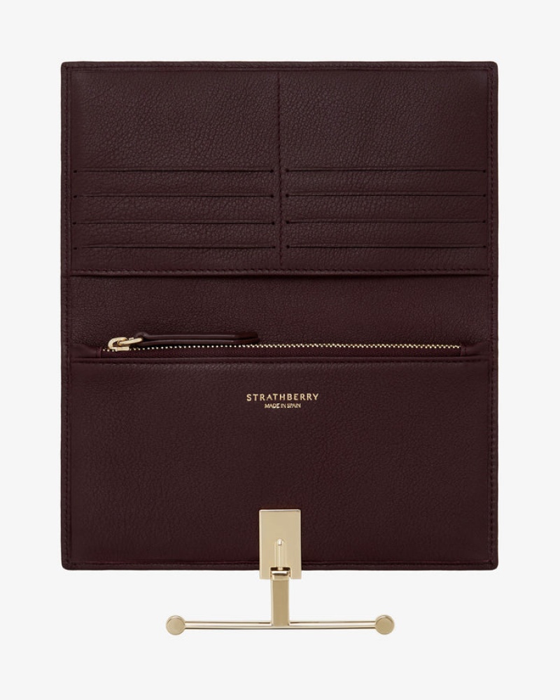 Burgundy Strathberry Large Melville Street Wallet | UK GFIW-92583