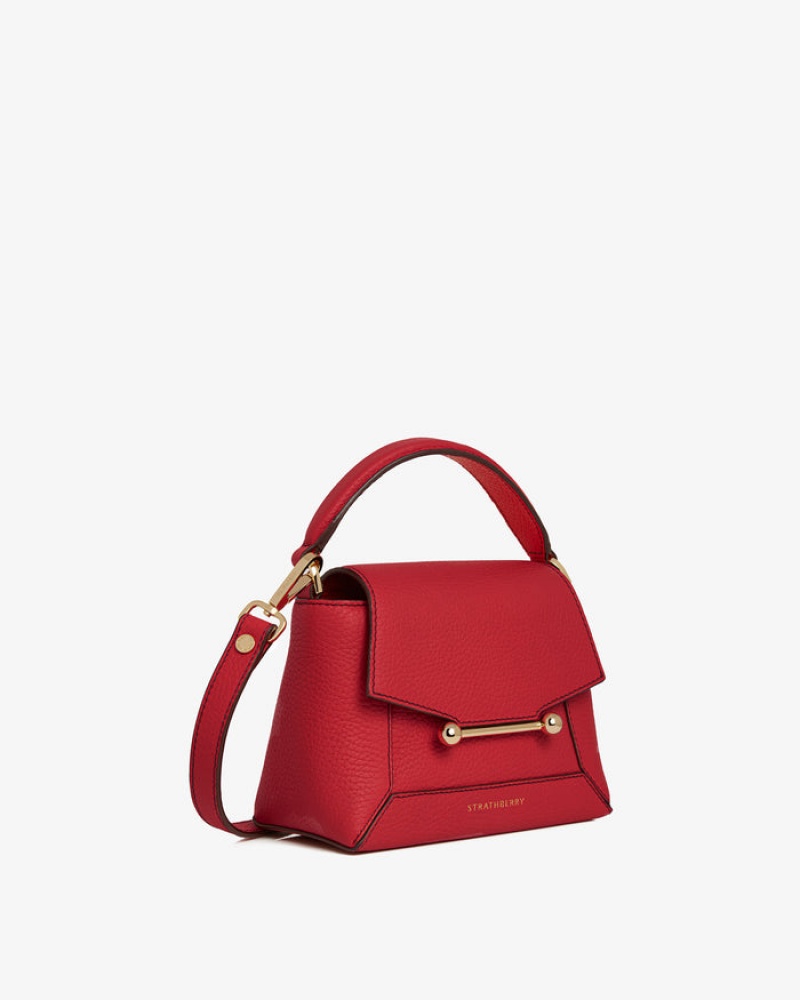 Burgundy Strathberry Mosaic Nano With Stitch Mini Bag | UK XCOI-58147