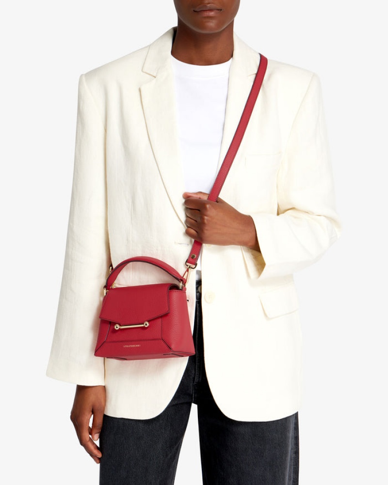 Burgundy Strathberry Mosaic Nano With Stitch Crossbody Bag | UK YFTL-61724