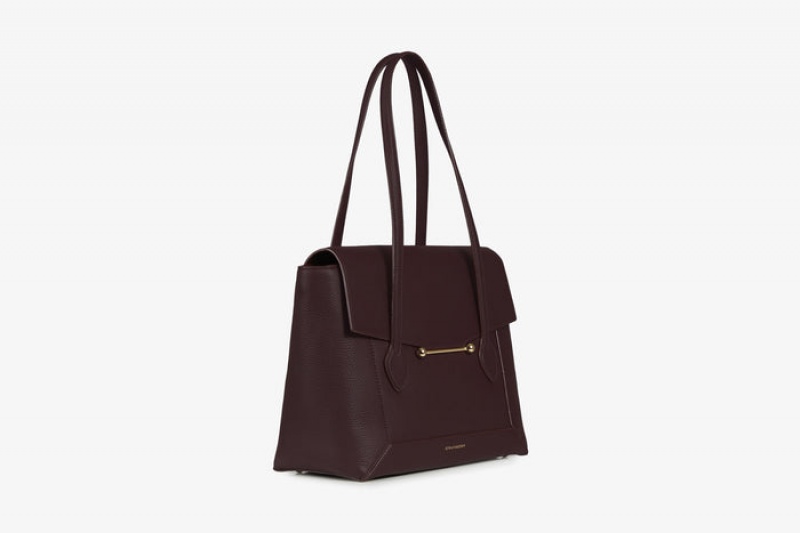 Burgundy Strathberry Mosaic Tote Top Handle Bag | UK WCOU-63704