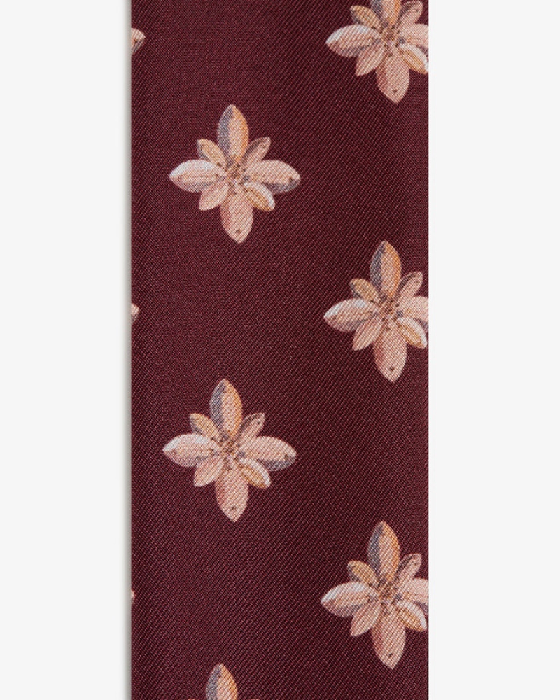 Burgundy Strathberry Silk Skinny Scarf | UK BLQR-27953