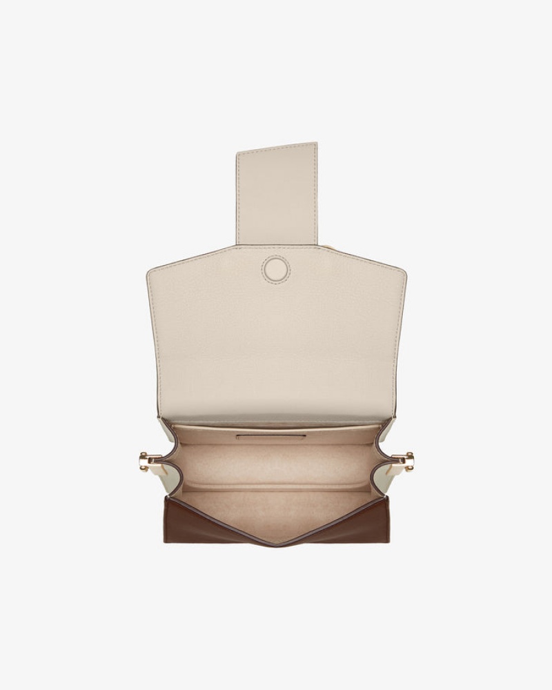 Chocolate Beige Strathberry Box Crescent Shoulder Bag | UK CNOY-61853