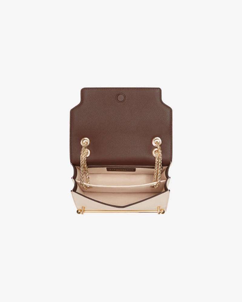 Chocolate Beige Strathberry East/West Mini Shoulder Bag | UK FUPT-91043